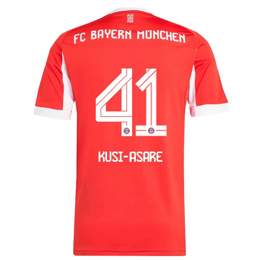 Danxen Dames Jonah Kusi-Asare #41 Wit Rood Thuisshirt Thuistenue 2025/26 T-Shirt