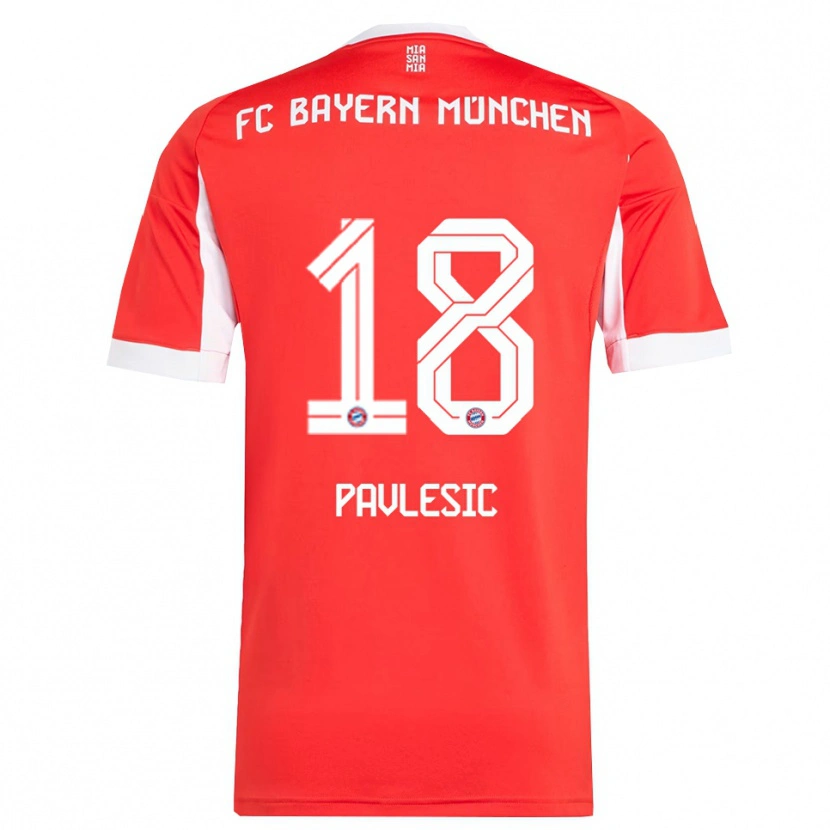 Danxen Dames Anthony Pavlesic #18 Wit Rood Thuisshirt Thuistenue 2025/26 T-Shirt