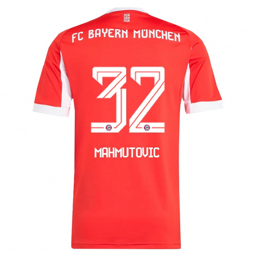 Danxen Dames Ena Mahmutovic #32 Wit Rood Thuisshirt Thuistenue 2025/26 T-Shirt