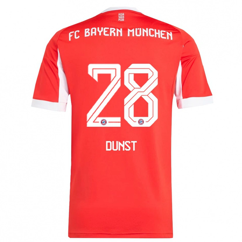 Danxen Dames Barbara Dunst #28 Wit Rood Thuisshirt Thuistenue 2025/26 T-Shirt