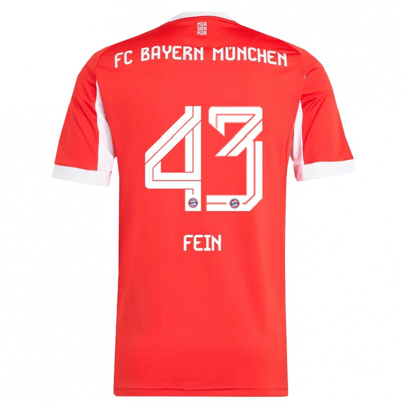Danxen Dames Adrian Fein #43 Wit Rood Thuisshirt Thuistenue 2025/26 T-Shirt