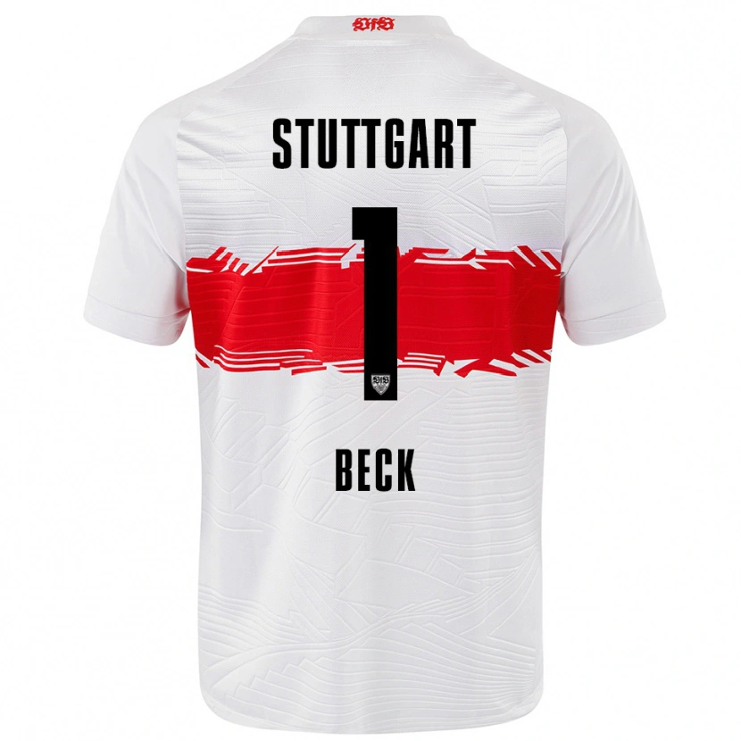 Danxen Dames Kiara Beck #1 Wit Rood Thuisshirt Thuistenue 2025/26 T-Shirt