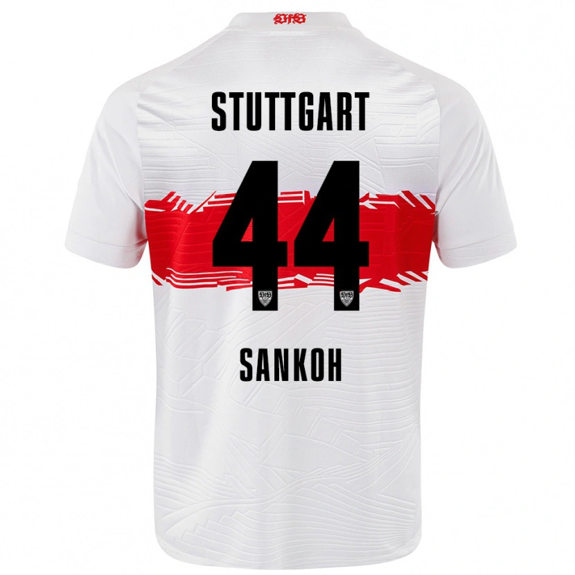Danxen Dames Mohamed Sankoh #44 Wit Rood Thuisshirt Thuistenue 2025/26 T-Shirt