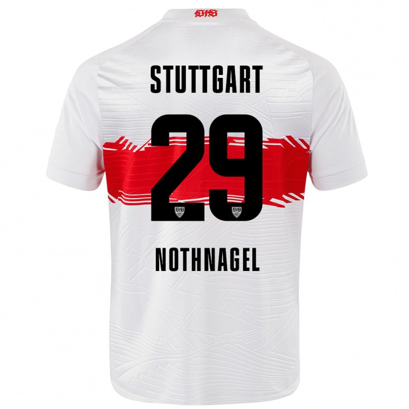 Danxen Dames Dominik Nothnagel #29 Wit Rood Thuisshirt Thuistenue 2025/26 T-Shirt