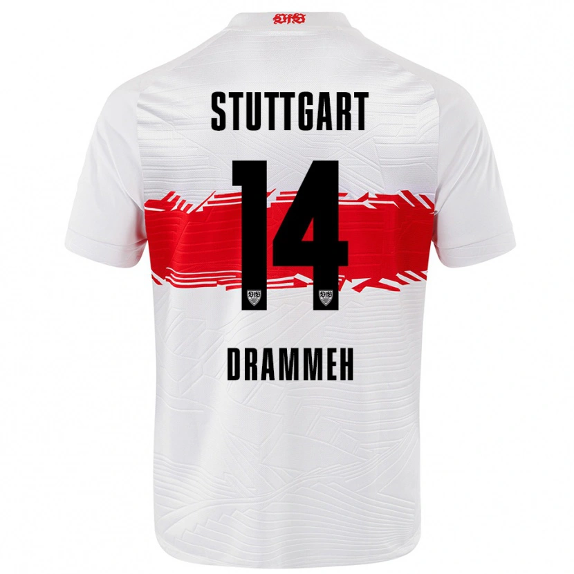 Danxen Dames Mohamed Drammeh #14 Wit Rood Thuisshirt Thuistenue 2025/26 T-Shirt
