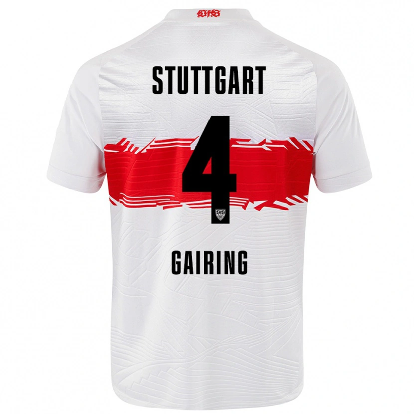 Danxen Dames Nadine Gairing #4 Wit Rood Thuisshirt Thuistenue 2025/26 T-Shirt