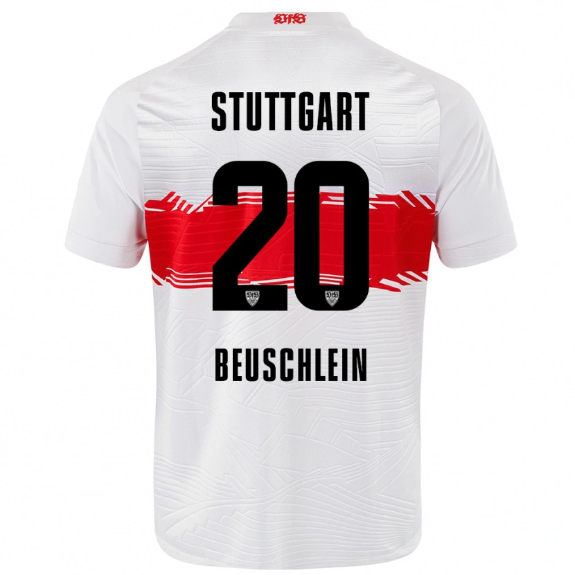 Danxen Dames Jana Beuschlein #20 Wit Rood Thuisshirt Thuistenue 2025/26 T-Shirt