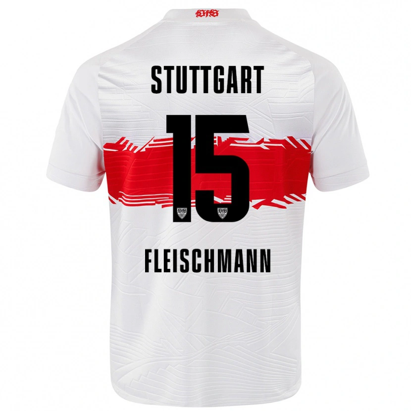 Danxen Dames Svea Fleischmann #15 Wit Rood Thuisshirt Thuistenue 2025/26 T-Shirt