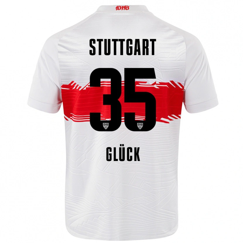 Danxen Dames Michael Glück #35 Wit Rood Thuisshirt Thuistenue 2025/26 T-Shirt