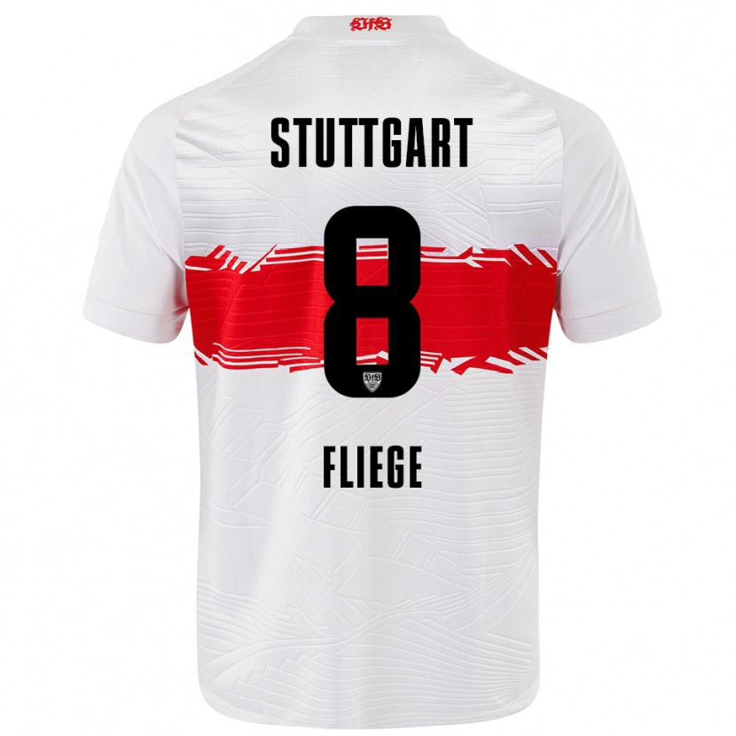 Danxen Dames Anna Fliege #8 Wit Rood Thuisshirt Thuistenue 2025/26 T-Shirt