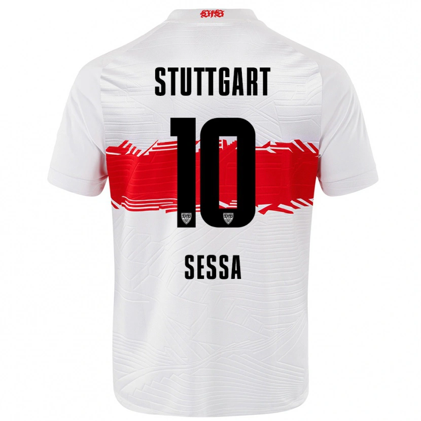 Danxen Dames Nicolas Sessa #10 Wit Rood Thuisshirt Thuistenue 2025/26 T-Shirt