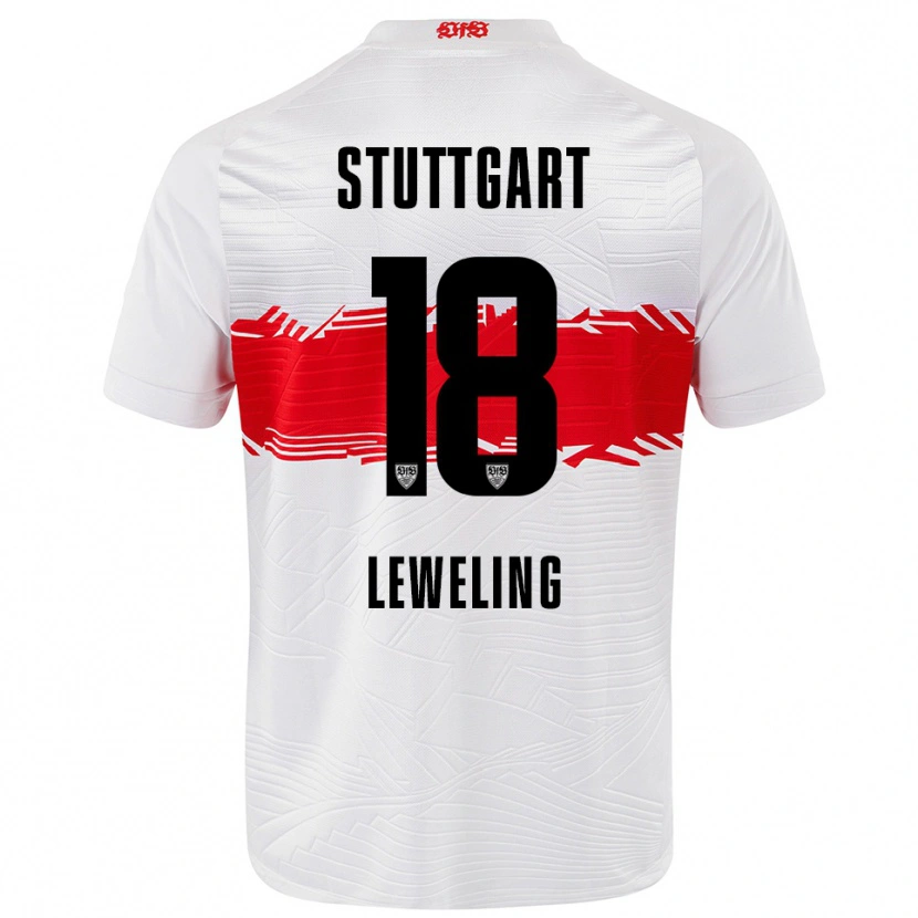 Danxen Dames Jamie Leweling #18 Wit Rood Thuisshirt Thuistenue 2025/26 T-Shirt