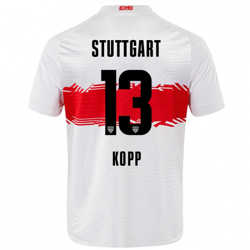 Danxen Dames Leonie Kopp #13 Wit Rood Thuisshirt Thuistenue 2025/26 T-Shirt