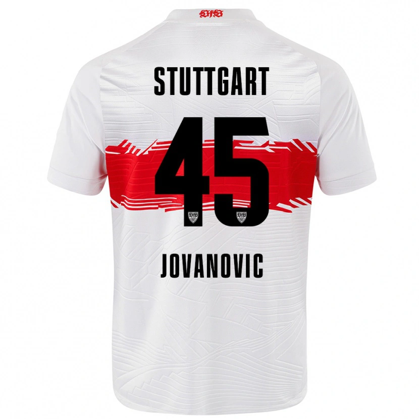 Danxen Dames Lazar Jovanovic #45 Wit Rood Thuisshirt Thuistenue 2025/26 T-Shirt