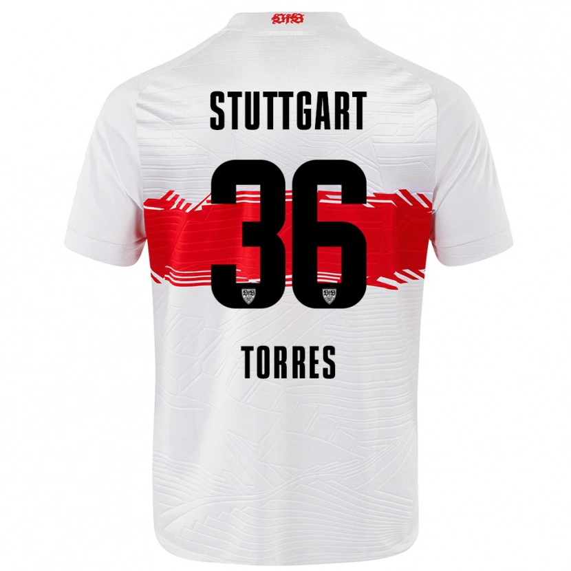 Danxen Dames Yohann Torres #36 Wit Rood Thuisshirt Thuistenue 2025/26 T-Shirt