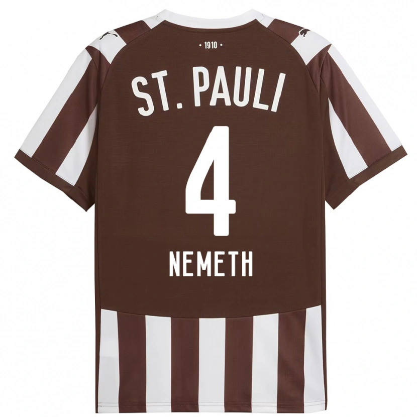 Danxen Dames David Nemeth #4 Koffie Wit Thuisshirt Thuistenue 2025/26 T-Shirt