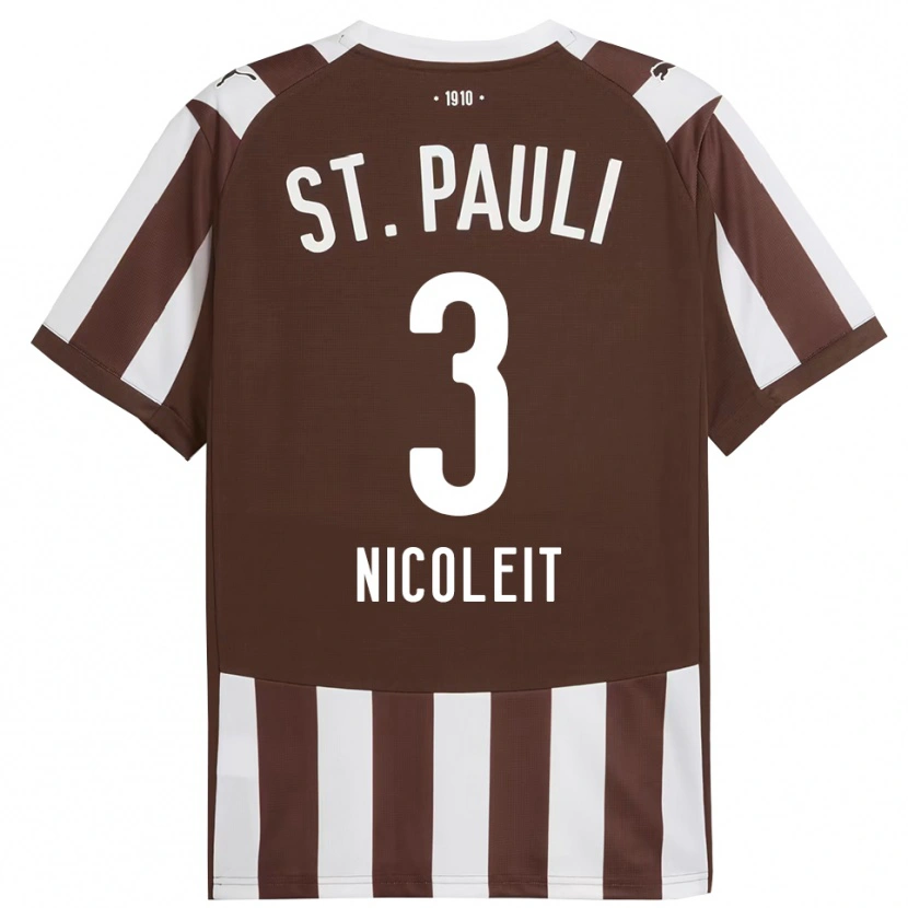 Danxen Dames Gianna Nicoleit #3 Koffie Wit Thuisshirt Thuistenue 2025/26 T-Shirt