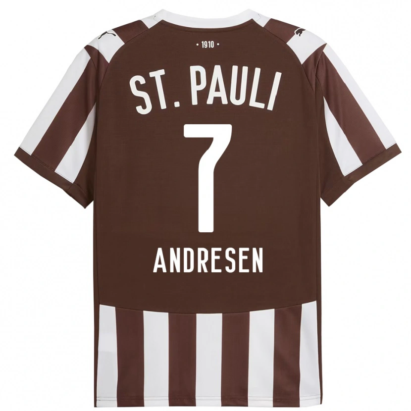 Danxen Dames Jan Andresen #7 Koffie Wit Thuisshirt Thuistenue 2025/26 T-Shirt