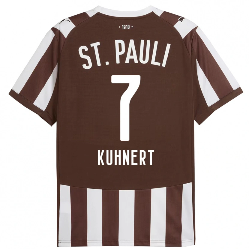 Danxen Dames Carlotta Kuhnert #7 Koffie Wit Thuisshirt Thuistenue 2025/26 T-Shirt
