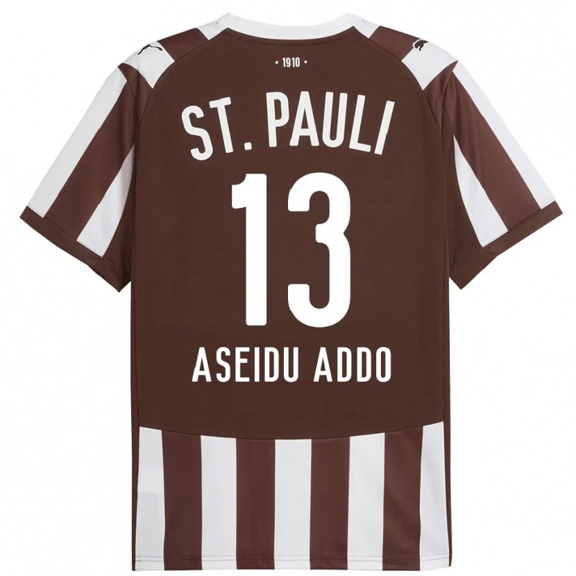 Danxen Dames Joel Aseidu Addo #13 Koffie Wit Thuisshirt Thuistenue 2025/26 T-Shirt