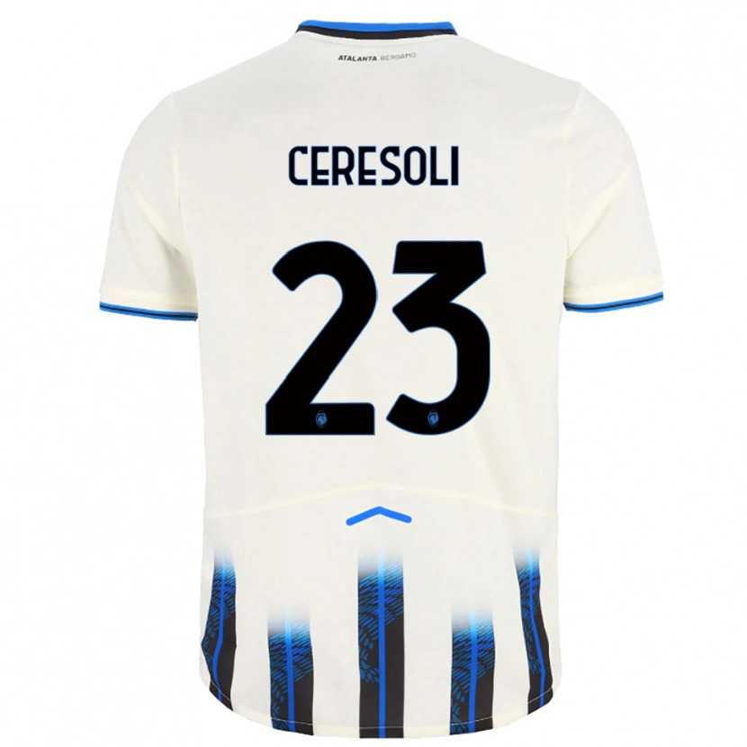 Danxen Dames Andrea Ceresoli #23 Wit Blauw Uitshirt Uittenue 2025/26 T-Shirt