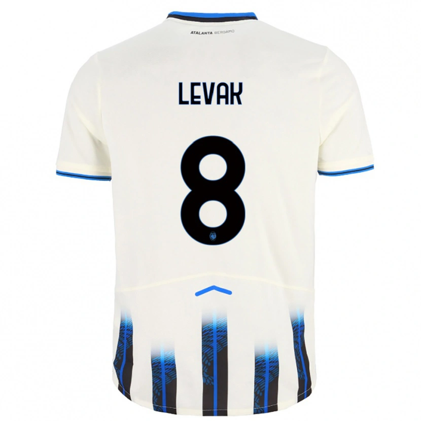 Danxen Dames Sergej Levak #8 Wit Blauw Uitshirt Uittenue 2025/26 T-Shirt