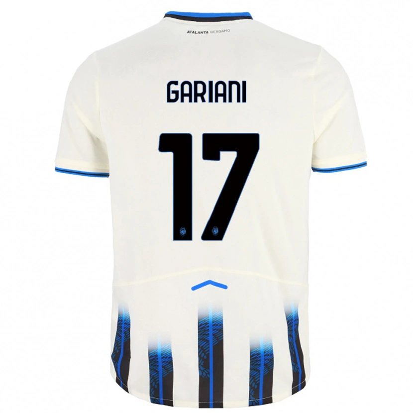 Danxen Dames Niccolò Gariani #17 Wit Blauw Uitshirt Uittenue 2025/26 T-Shirt