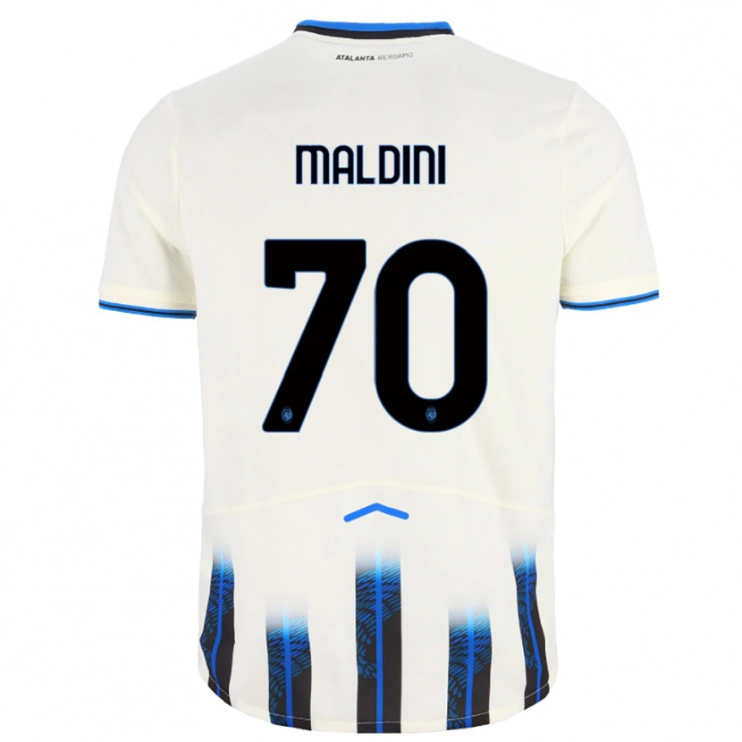 Danxen Dames Daniel Maldini #70 Wit Blauw Uitshirt Uittenue 2025/26 T-Shirt