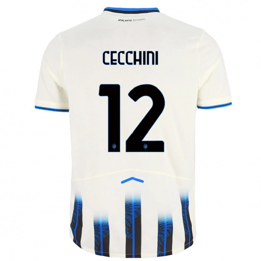 Danxen Dames Filippo Cecchini #12 Wit Blauw Uitshirt Uittenue 2025/26 T-Shirt