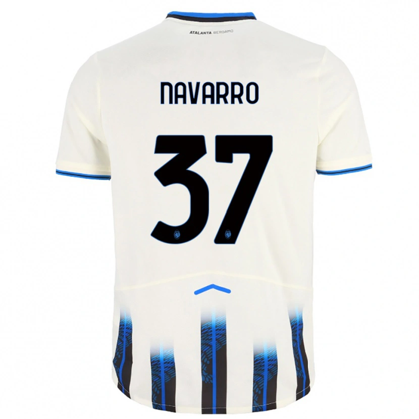 Danxen Dames Albert Navarro #37 Wit Blauw Uitshirt Uittenue 2025/26 T-Shirt