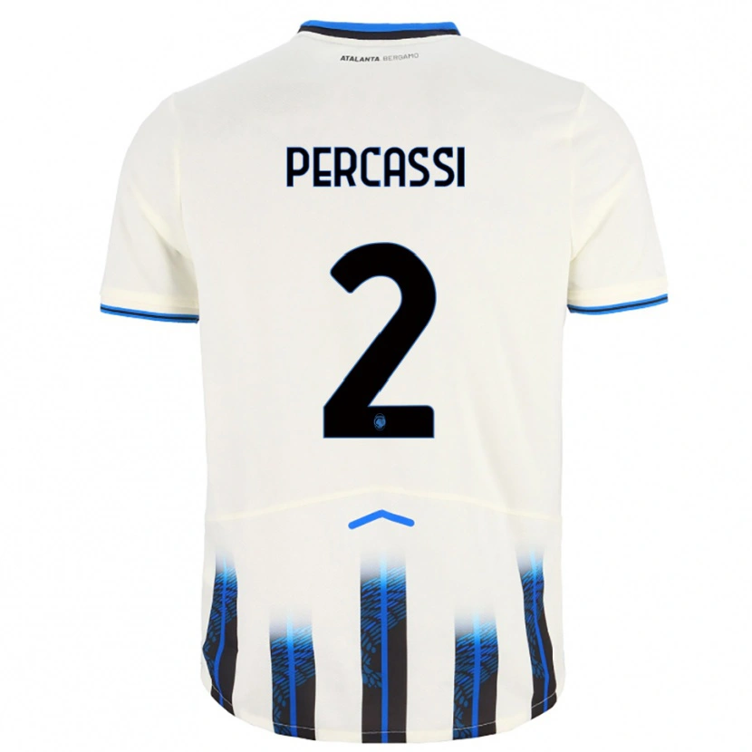 Danxen Dames Giovanni Percassi #2 Wit Blauw Uitshirt Uittenue 2025/26 T-Shirt