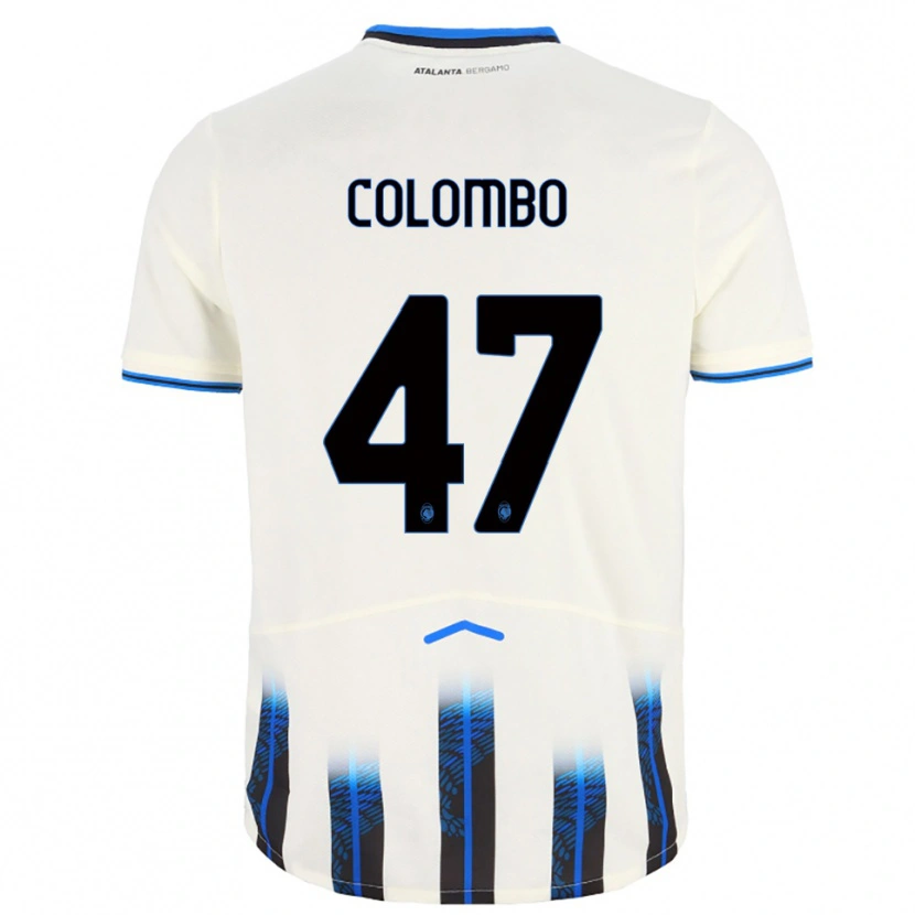 Danxen Dames Matteo Colombo #47 Wit Blauw Uitshirt Uittenue 2025/26 T-Shirt