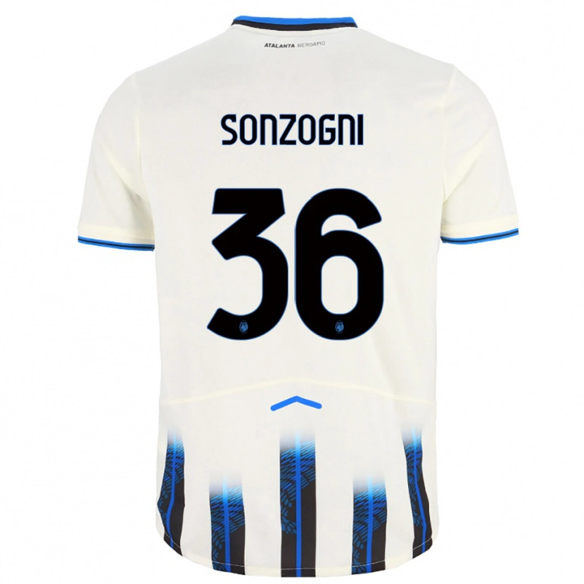 Danxen Dames Mattia Sonzogni #36 Wit Blauw Uitshirt Uittenue 2025/26 T-Shirt