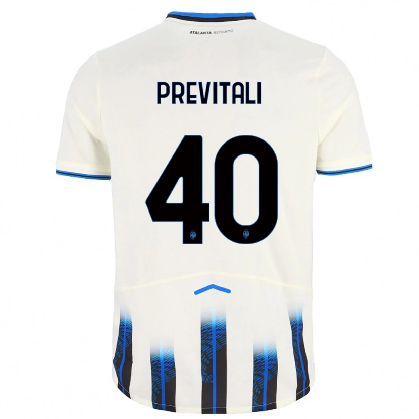 Danxen Dames Cristian Previtali #40 Wit Blauw Uitshirt Uittenue 2025/26 T-Shirt