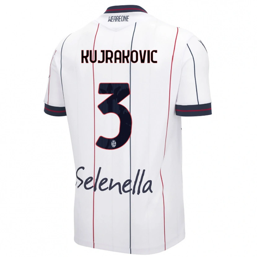 Danxen Dames Minel Kujrakovic #3 Wit Koningsblauw Uitshirt Uittenue 2025/26 T-Shirt