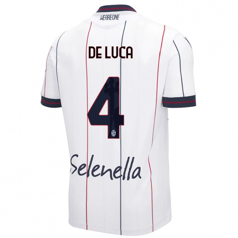 Danxen Dames Alessandro De Luca #4 Wit Koningsblauw Uitshirt Uittenue 2025/26 T-Shirt