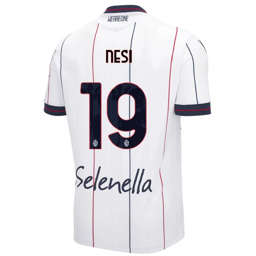 Danxen Dames Luca Nesi #19 Wit Koningsblauw Uitshirt Uittenue 2025/26 T-Shirt