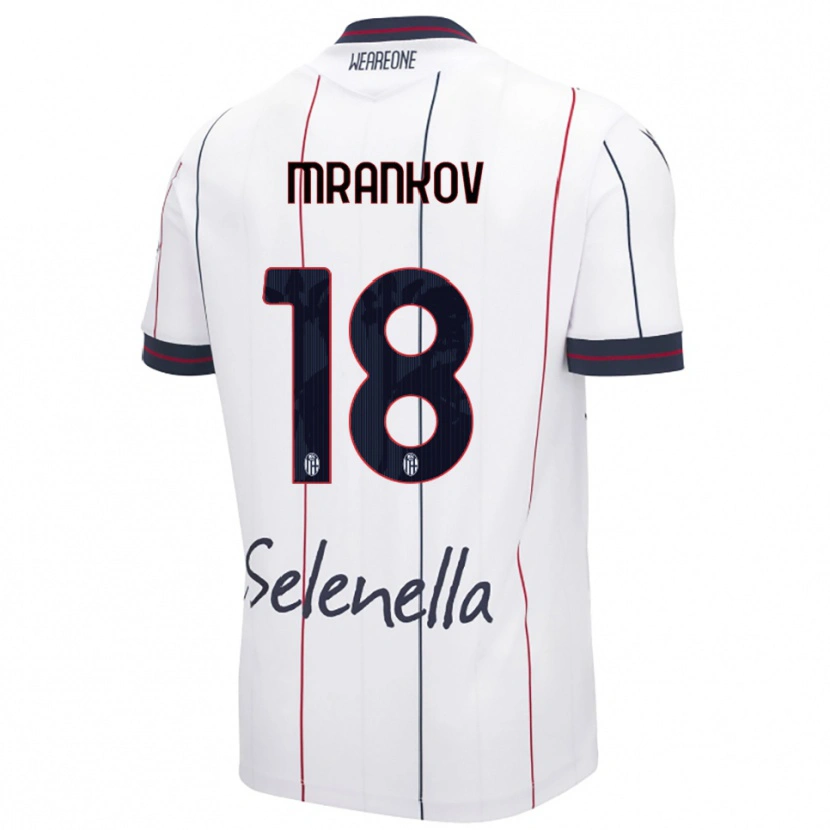 Danxen Dames Dimitar Mrankov #18 Wit Koningsblauw Uitshirt Uittenue 2025/26 T-Shirt