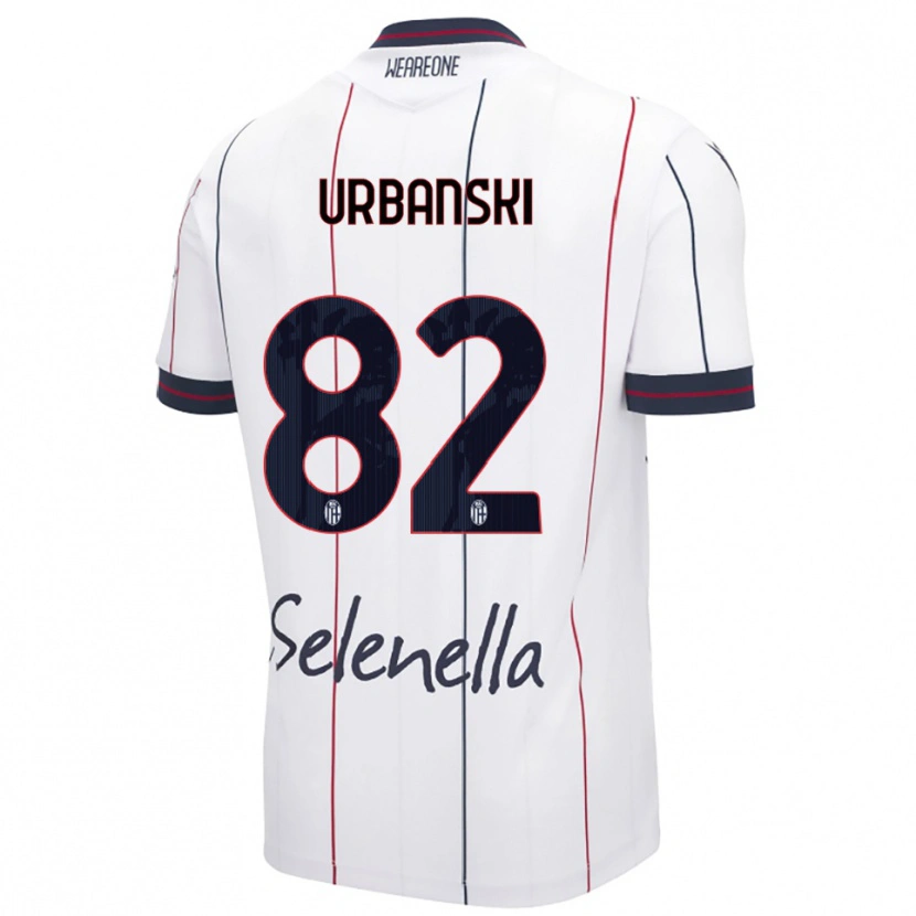 Danxen Dames Kacper Urbanski #82 Wit Koningsblauw Uitshirt Uittenue 2025/26 T-Shirt