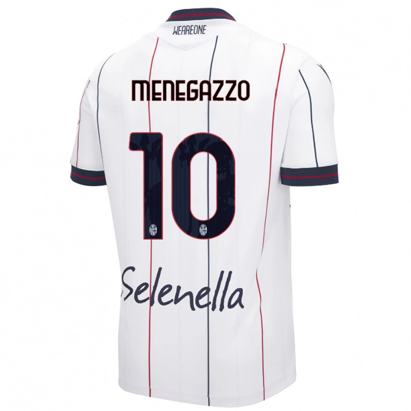 Danxen Dames Lorenzo Menegazzo #10 Wit Koningsblauw Uitshirt Uittenue 2025/26 T-Shirt