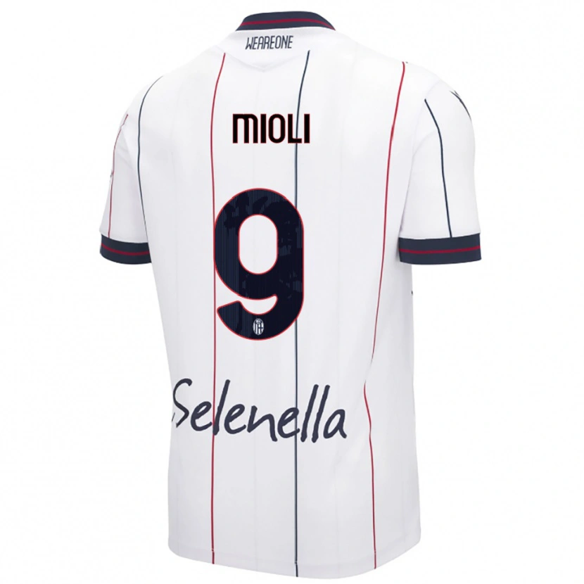 Danxen Dames Mattia Mioli #9 Wit Koningsblauw Uitshirt Uittenue 2025/26 T-Shirt