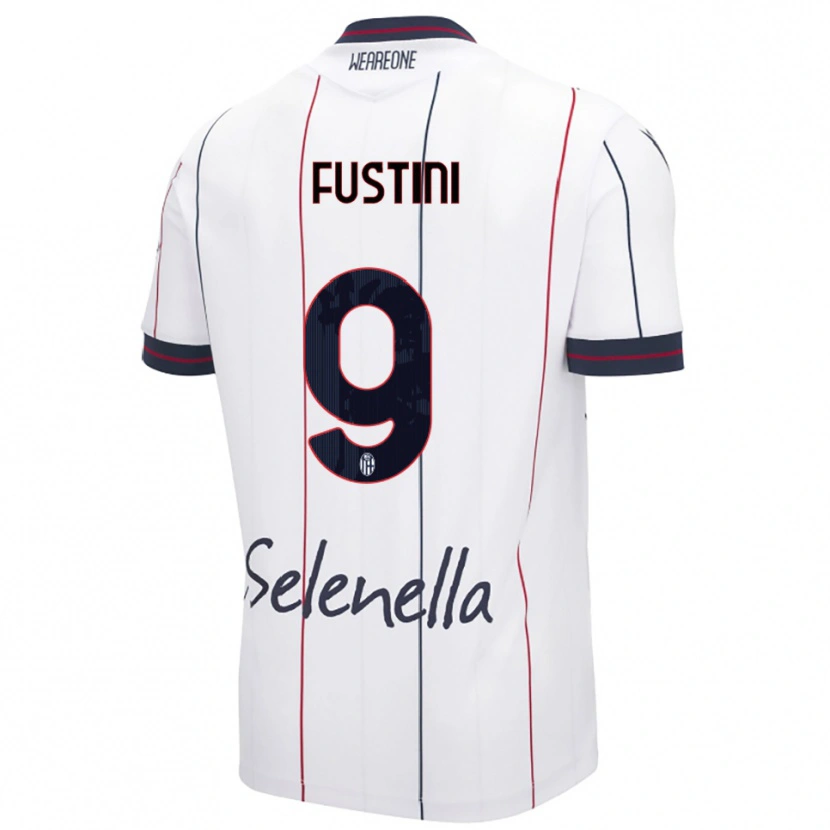 Danxen Dames Kevin Fustini #9 Wit Koningsblauw Uitshirt Uittenue 2025/26 T-Shirt