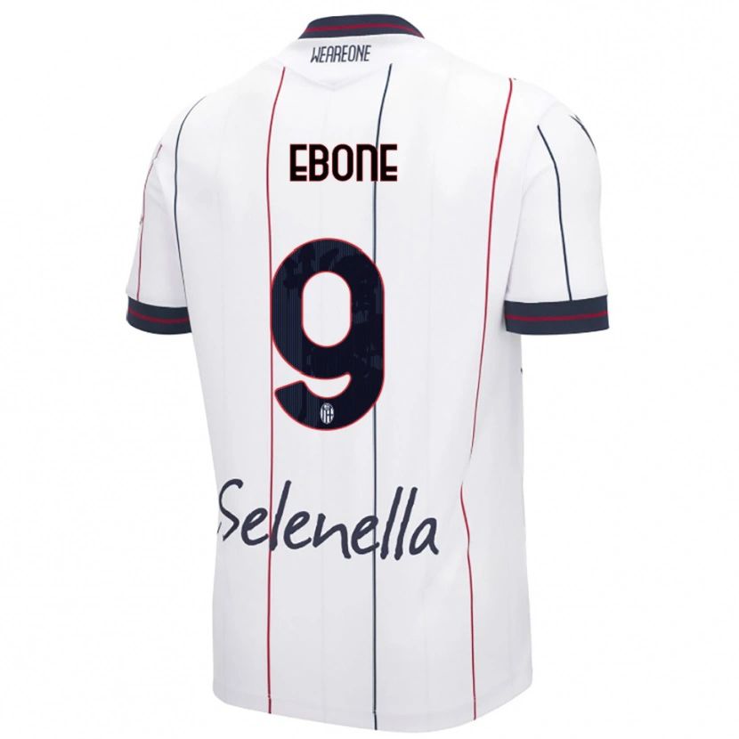 Danxen Dames Tommaso Ebone #9 Wit Koningsblauw Uitshirt Uittenue 2025/26 T-Shirt