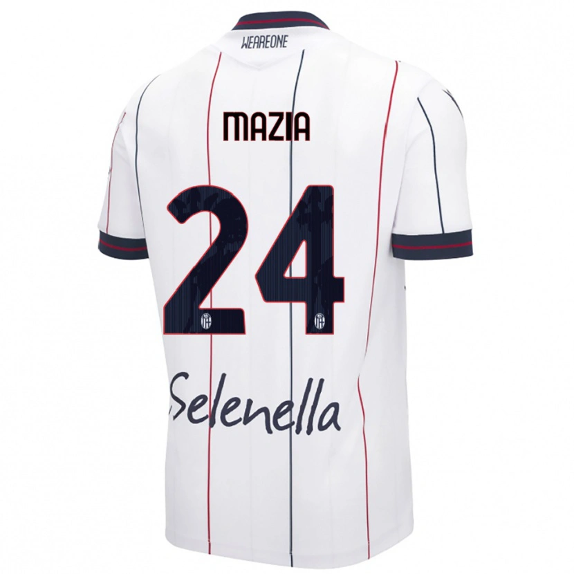 Danxen Dames Andrea Mazia #24 Wit Koningsblauw Uitshirt Uittenue 2025/26 T-Shirt