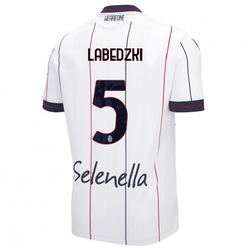 Danxen Dames Jan Labedzki #5 Wit Koningsblauw Uitshirt Uittenue 2025/26 T-Shirt