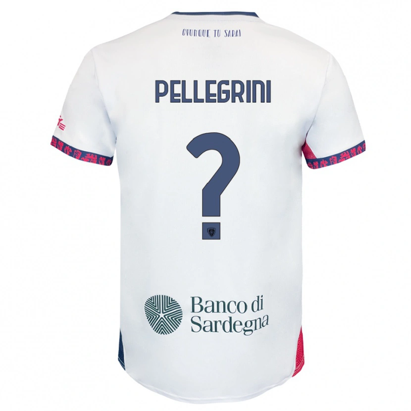 Danxen Dames Nicolò Pellegrini #0 Wit Marineblauw Rood Uitshirt Uittenue 2025/26 T-Shirt