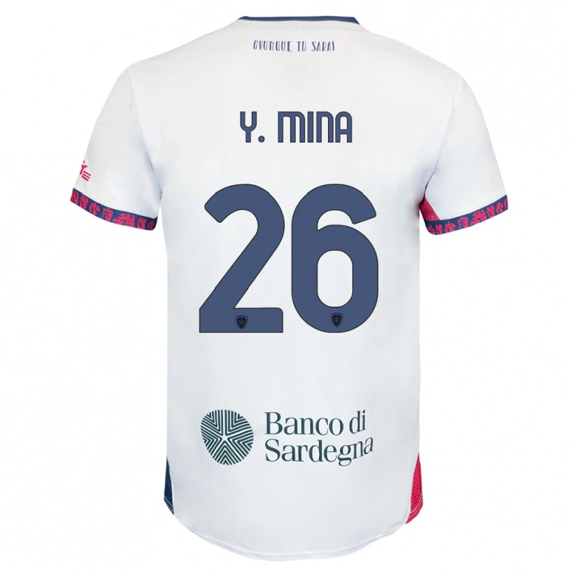 Danxen Dames Yerry Mina #26 Wit Marineblauw Rood Uitshirt Uittenue 2025/26 T-Shirt