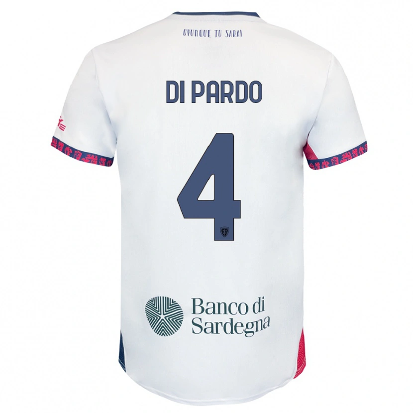 Danxen Dames Alessandro Di Pardo #4 Wit Marineblauw Rood Uitshirt Uittenue 2025/26 T-Shirt