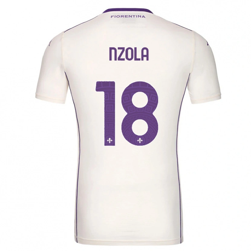 Danxen Dames M'bala Nzola #18 Wit Paars Rood Uitshirt Uittenue 2025/26 T-Shirt