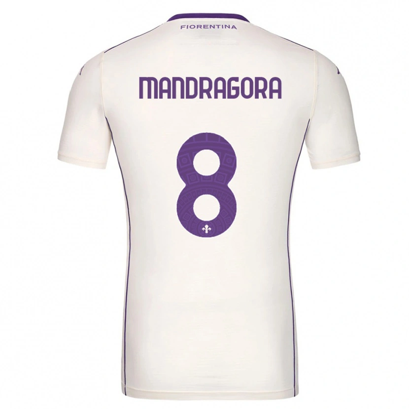 Danxen Dames Rolando Mandragora #8 Wit Paars Rood Uitshirt Uittenue 2025/26 T-Shirt